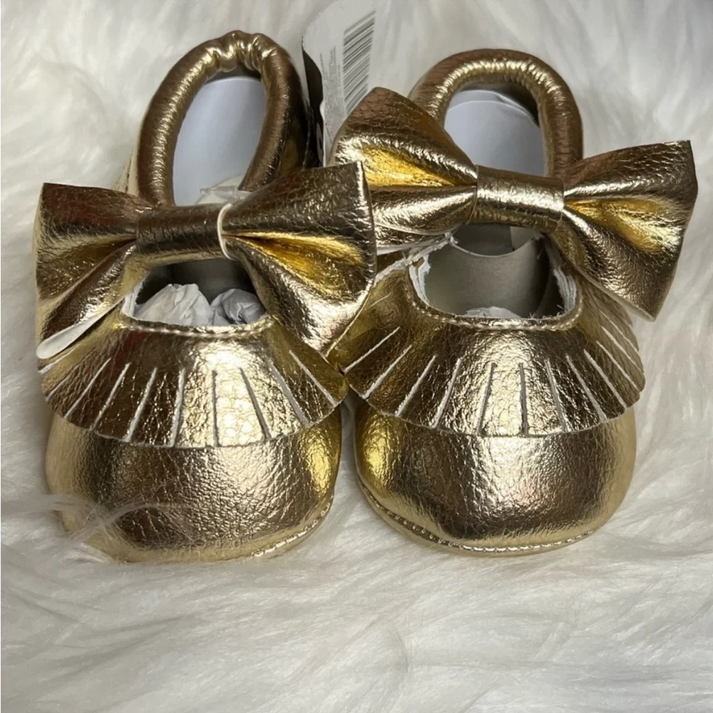 Romirus Gold Fringe Moccasin for Baby Size ( 0-6 Months)